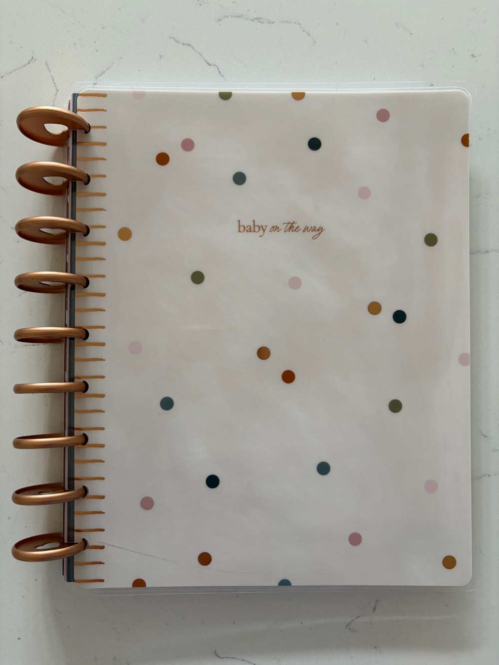 Baby On The Way Gold Polka Dot Pregnancy Planner